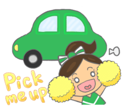 Cheerleader Sticker Green Uniform sticker #7381809