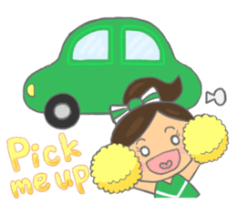 Cheerleader Sticker Green Uniform sticker #7381809