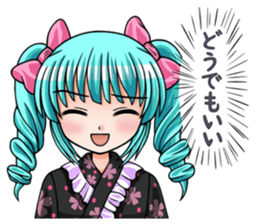 Japanese moe girl of Wa style sticker #7383894
