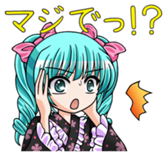 Japanese moe girl of Wa style sticker #7383897