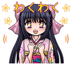Japanese moe girl of Wa style sticker #7383898
