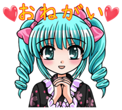 Japanese moe girl of Wa style sticker #7383899