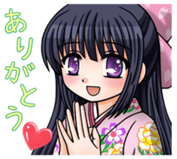 Japanese moe girl of Wa style sticker #7383901