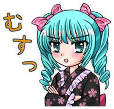 Japanese moe girl of Wa style sticker #7383902