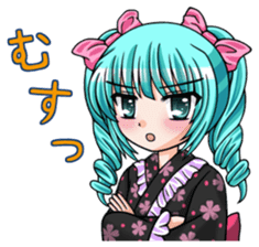 Japanese moe girl of Wa style sticker #7383902