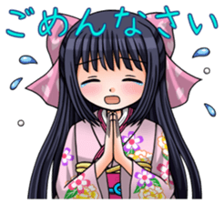 Japanese moe girl of Wa style sticker #7383903