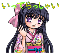 Japanese moe girl of Wa style sticker #7383904