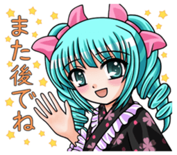 Japanese moe girl of Wa style sticker #7383908