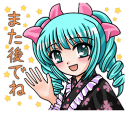 Japanese moe girl of Wa style sticker #7383908