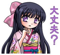 Japanese moe girl of Wa style sticker #7383911