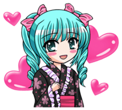 Japanese moe girl of Wa style sticker #7383915