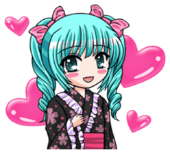 Japanese moe girl of Wa style sticker #7383915