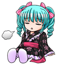 Japanese moe girl of Wa style sticker #7383916