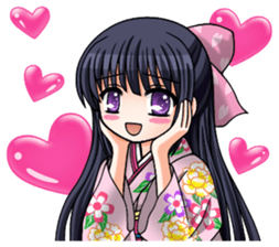 Japanese moe girl of Wa style sticker #7383919