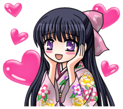 Japanese moe girl of Wa style sticker #7383919