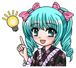 Japanese moe girl of Wa style sticker #7383921