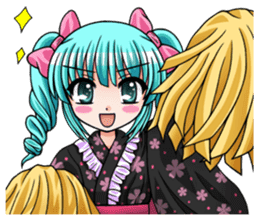 Japanese moe girl of Wa style sticker #7383923