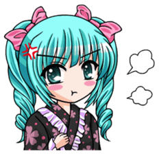 Japanese moe girl of Wa style sticker #7383924