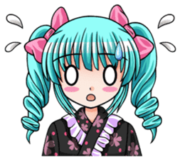 Japanese moe girl of Wa style sticker #7383931