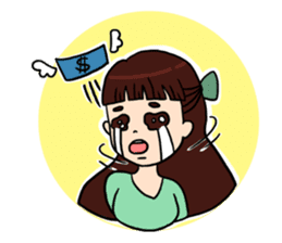 All kinds of Girl's moods sticker #7386558