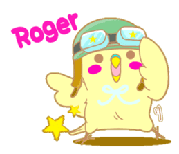 Small cute little bird coo.English sticker #7386854