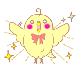 Small cute little bird coo.English sticker #7386855