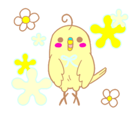 Small cute little bird coo.English sticker #7386858