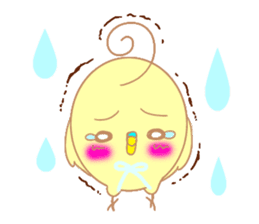 Small cute little bird coo.English sticker #7386859