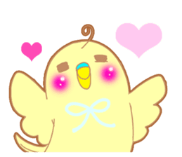 Small cute little bird coo.English sticker #7386860