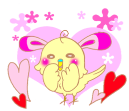 Small cute little bird coo.English sticker #7386861