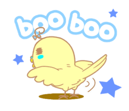 Small cute little bird coo.English sticker #7386862