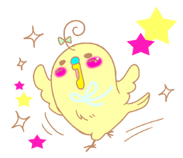 Small cute little bird coo.English sticker #7386863