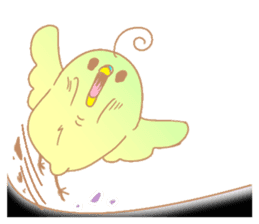 Small cute little bird coo.English sticker #7386869