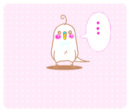 Small cute little bird coo.English sticker #7386871