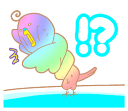 Small cute little bird coo.English sticker #7386872