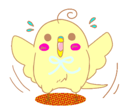 Small cute little bird coo.English sticker #7386873