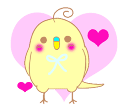 Small cute little bird coo.English sticker #7386874