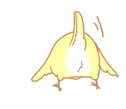 Small cute little bird coo.English sticker #7386875