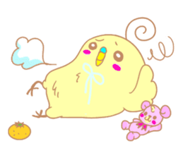 Small cute little bird coo.English sticker #7386877