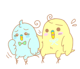 Small cute little bird coo.English sticker #7386879