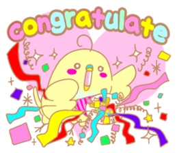 Small cute little bird coo.English sticker #7386880