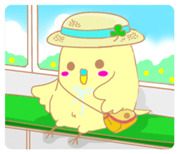 Small cute little bird coo.English sticker #7386884