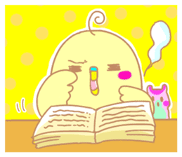 Small cute little bird coo.English sticker #7386885