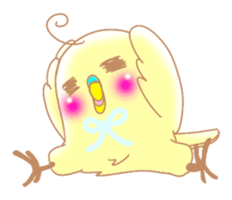 Small cute little bird coo.English sticker #7386886