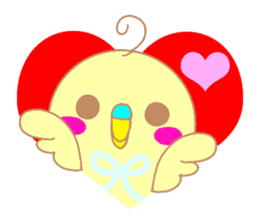 Small cute little bird coo.English sticker #7386887