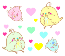 Small cute little bird coo.English sticker #7386888