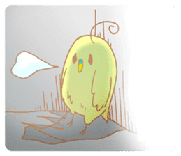 Small cute little bird coo.English sticker #7386889