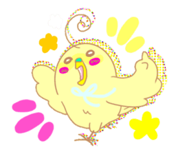 Small cute little bird coo.English sticker #7386890