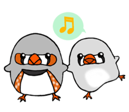 Feeling of a PUPU zebra finch sticker #7389488