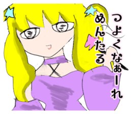 crazy angel and devil feminine 2 sticker #7389993